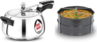 Hawkins MISS MARY HANDI 5LTR COOKER WITH 2 DISH SET (MMH50+ADS5) 5 L Inner Lid Pressure Cooker(Aluminium)