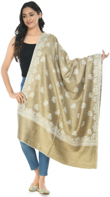 Life and style Wool Printed Women Shawl(Beige)