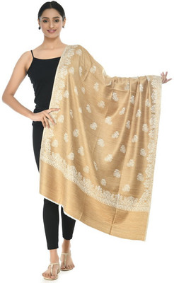 Life and style Wool Printed Women Shawl(Beige)