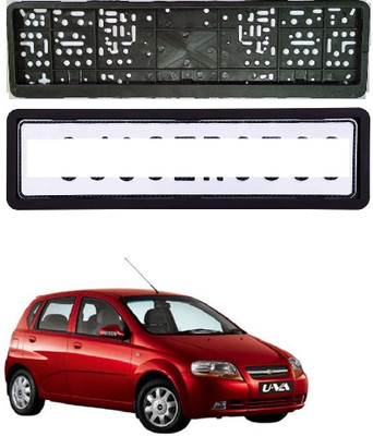 SPREADX Car number plate frame protective holder Front & Back Side for Chevrolet UVA Car Number Plate(Plastic 14 cm  x  2 cm)