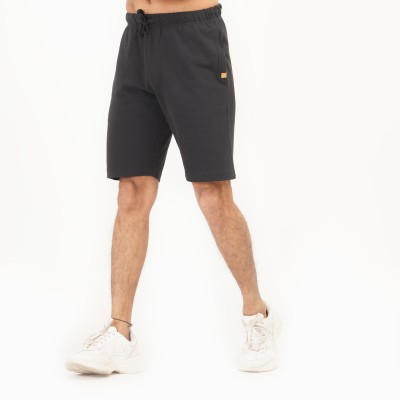 Ecolove Solid Men Black Regular Shorts