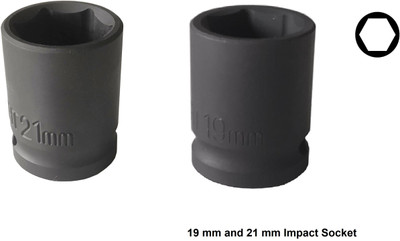 4MECH 19 MM and 21 MM Heavy Duty Impact Socket Socket Set(Pack of 2)