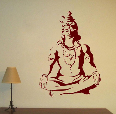 Delight Art 57 cm Bhagwan Shiv Shankar Wall Sticker Size - ( 40*57 ) cm Self Adhesive Sticker(Pack of 1)