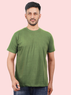 Traworld Solid Men Round Neck Black T-Shirt