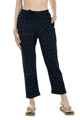 IndiWeaves Printed Women Dark Blue Track Pants