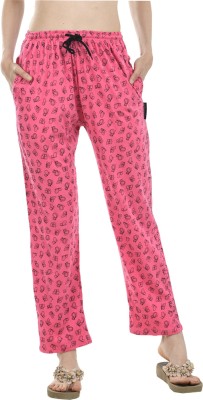 IndiWeaves Floral Print Women Pink Track Pants