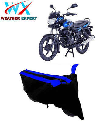 WEATHER EXPERT Two Wheeler Cover for Bajaj(Discover 110, Black, Blue)