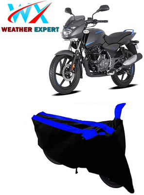 WEATHER EXPERT Two Wheeler Cover for Bajaj(Pulsar 125, Black, Blue)