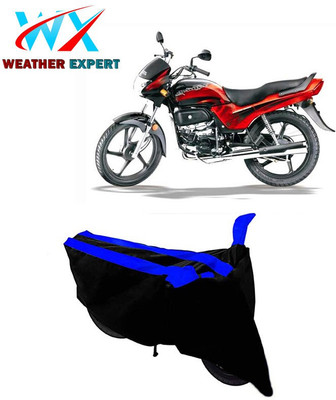 WEATHER EXPERT Two Wheeler Cover for Hero(Passion Plus, Black, Blue)