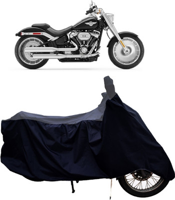 Tricway Two Wheeler Cover for Harley Davidson(Fat Boy, Grey, Black)