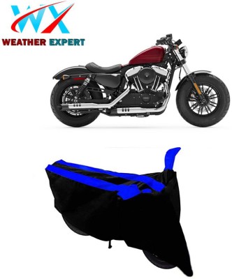 WEATHER EXPERT Waterproof Two Wheeler Cover for Harley Davidson(Forty Eight, Black, Blue)