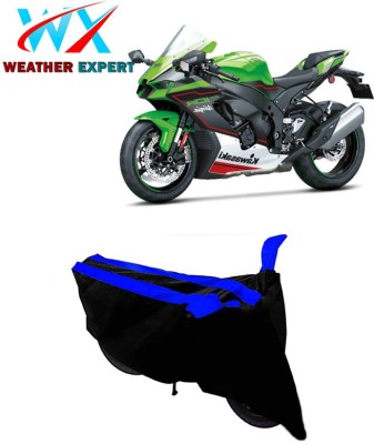 WEATHER EXPERT Two Wheeler Cover for Kawasaki(Ninja ZX-10R, Black, Blue)