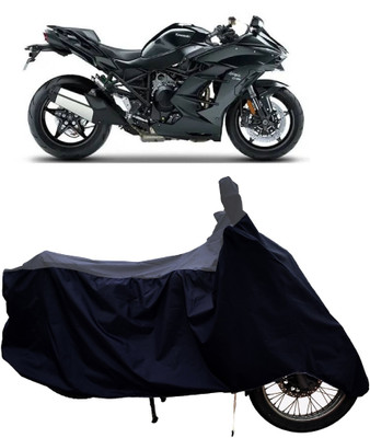 Tricway Two Wheeler Cover for Kawasaki(Ninja H2 SX BS6, Grey, Black)