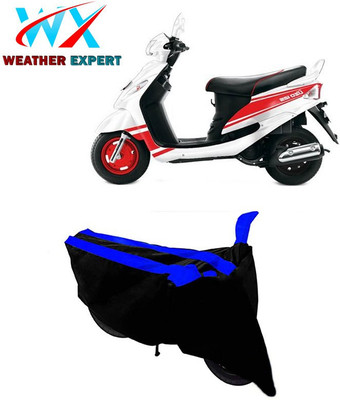 WEATHER EXPERT Waterproof Two Wheeler Cover for Mahindra(Rodeo UZO, Black, Blue)