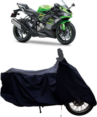 Tricway Two Wheeler Cover for Kawasaki(Ninja ZX-6R, Grey, Black)
