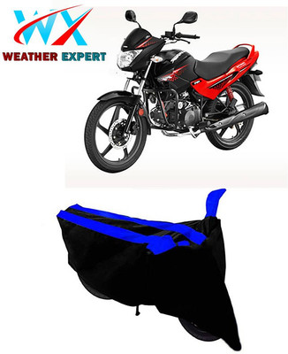 WEATHER EXPERT Waterproof Two Wheeler Cover for Hero(Glamour Programmed FI, Black, Blue)