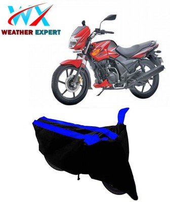 WEATHER EXPERT Two Wheeler Cover for TVS(Flame DS 125, Black, Blue)