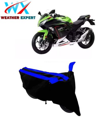 WEATHER EXPERT Two Wheeler Cover for Kawasaki(Ninja 300, Black, Blue)