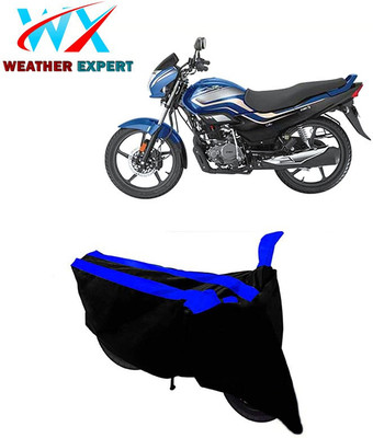 WEATHER EXPERT Two Wheeler Cover for Hero(MotoCorp Super Splendor, Black, Blue)