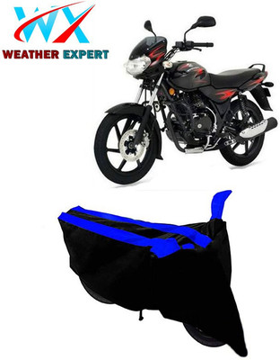 WEATHER EXPERT Two Wheeler Cover for Bajaj(Discover 125 DTS-i, Black, Blue)