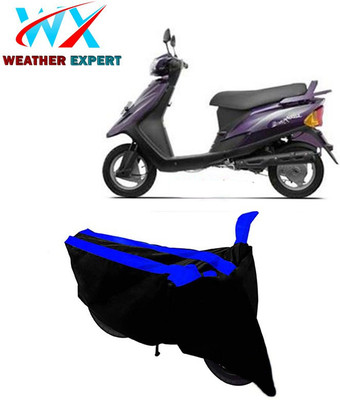 WEATHER EXPERT Two Wheeler Cover for TVS(Teenz, Black, Blue)