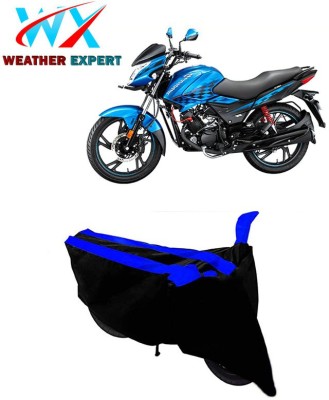 WEATHER EXPERT Two Wheeler Cover for Hero(Glamour FI, Black, Blue)