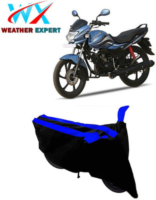 WEATHER EXPERT Waterproof Two Wheeler Cover for Hero(MotoCorp Passion Pro, Black, Blue)