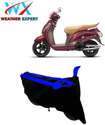 WEATHER EXPERT Two Wheeler Cover for Suzuki(New Access 125, Black, Blue)