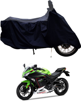Tricway Two Wheeler Cover for Kawasaki(Ninja 300, Grey, Black)