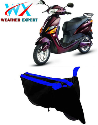 WEATHER EXPERT Waterproof Two Wheeler Cover for Hero Electric(Electric Optima Plus, Black, Blue)