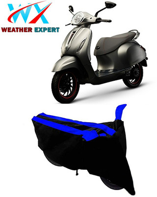 WEATHER EXPERT Two Wheeler Cover for Bajaj(Chetak, Black, Blue)