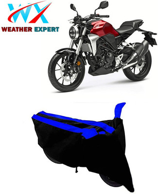 WEATHER EXPERT Waterproof Two Wheeler Cover for Honda(CB300R, Black, Blue)