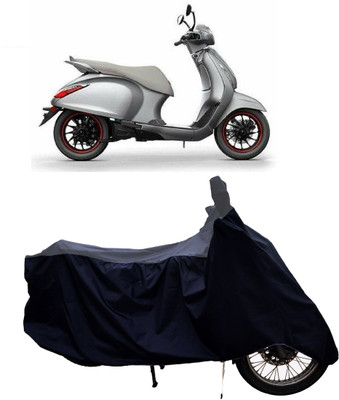 Tricway Two Wheeler Cover for Bajaj(Urbanite Chetak BS6, Grey, Black)