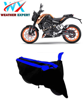 WEATHER EXPERT Waterproof Two Wheeler Cover for KTM(125 Duke, Black, Blue)