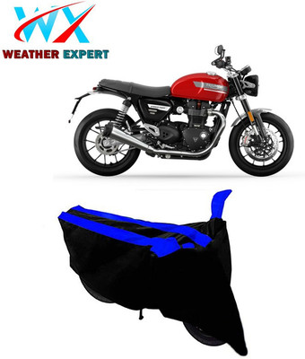 WEATHER EXPERT Two Wheeler Cover for Triumph(Twin, Black, Blue)