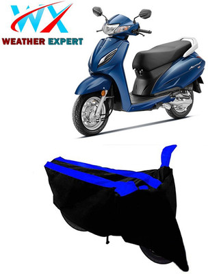 WEATHER EXPERT Two Wheeler Cover for Honda(Activa i, Black, Blue)