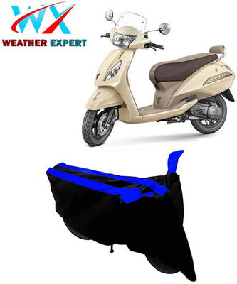 WEATHER EXPERT Two Wheeler Cover for TVS(Jupiter classic, Black, Blue)