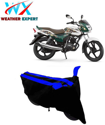 WEATHER EXPERT Two Wheeler Cover for TVS(Star City Plus, Black, Blue)