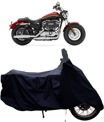Tricway Two Wheeler Cover for Harley Davidson(1200 Custom, Grey, Black)