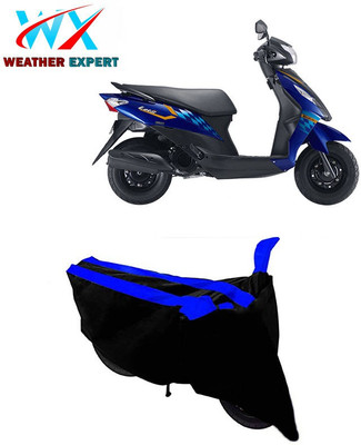 WEATHER EXPERT Two Wheeler Cover for Suzuki(Let's, Black, Blue)