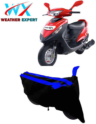 WEATHER EXPERT Waterproof Two Wheeler Cover for Mahindra(Flyte, Black, Blue)