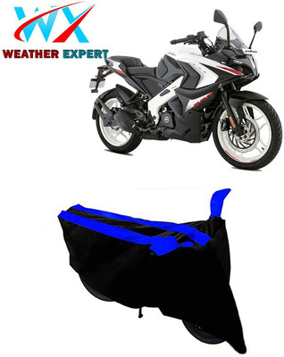 WEATHER EXPERT Two Wheeler Cover for Bajaj(Pulsar RS 200, Black, Blue)