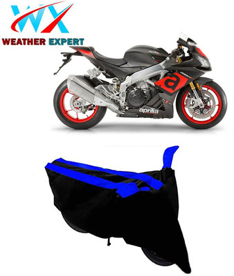 WEATHER EXPERT Two Wheeler Cover for Aprilia(RSV4, Black, Blue)