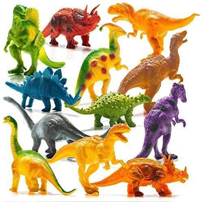 manish Set of 12 Dinosaur Toy for Kids Action Figure Animal Model Collection(Multicolor)