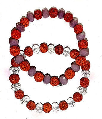 SHREENATHJI Rudraksha Crystal Bracelet Set