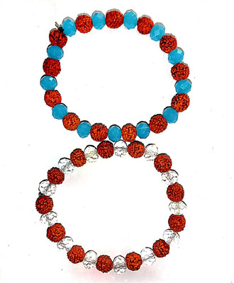 SHREENATHJI Rudraksha Crystal Bangle Set