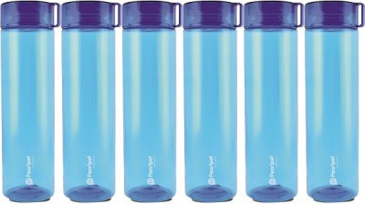 Pearlpet Hydrous BPA-free Plastic Water Bottle , Fridge Bottle 1 Litre 1000 ml Bottle(Pack of 6, Blue, Plastic)