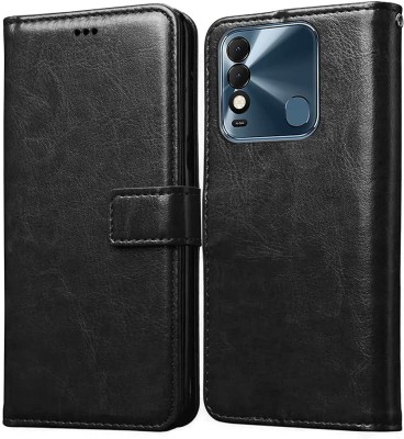 Cute Click Flip Cover for Cute Click Leather Finish Flip Back Cover for Tecno Spark 8(Black, Camera Bump Protector, Pack of: 1)