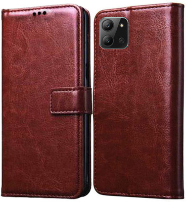 Cockcrow Flip Cover for Infinix Hot 11 2022(Brown, Shock Proof, Pack of: 1)