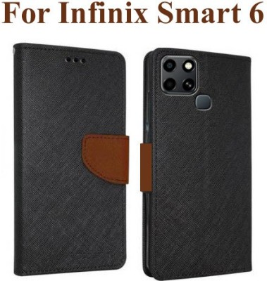 Krumholz Flip Cover for Infinix Smart 6(Brown, Dual Protection, Pack of: 1)